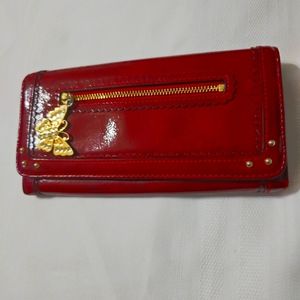 Anna Sui Patent Leather 4 Divider Long Wallet